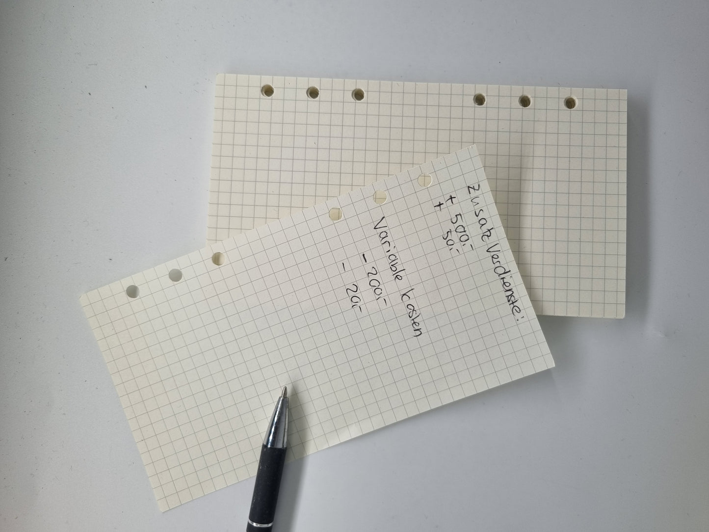 Notizblock Budgetplan