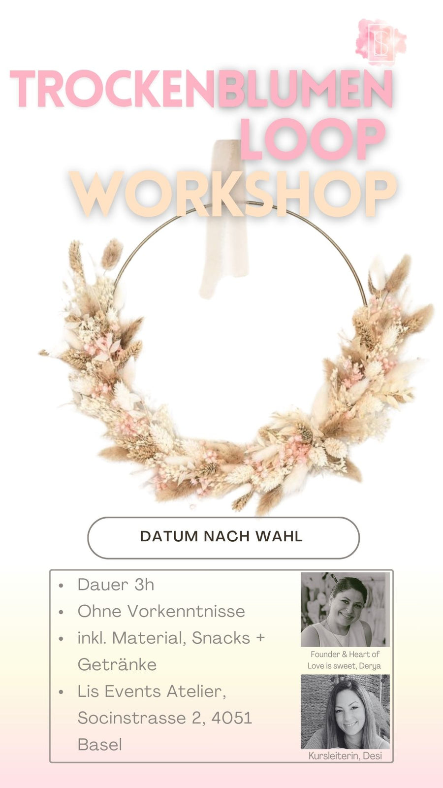 Trockenblumen - Ring Loop Workshop Basel Lis Atelier